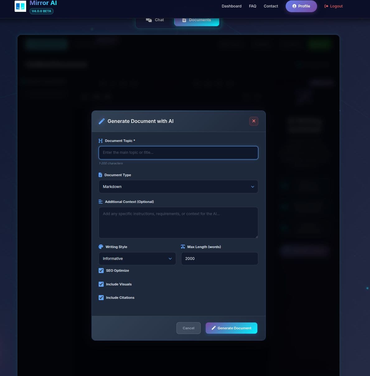 Mirror AI Interface 5